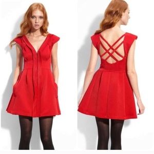 Nanette Lepore Crisscross back Fit and Flare Dress